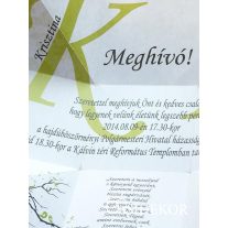   Dobozos esküvői meghívó színes, mintás grafikával, 7x7 cm