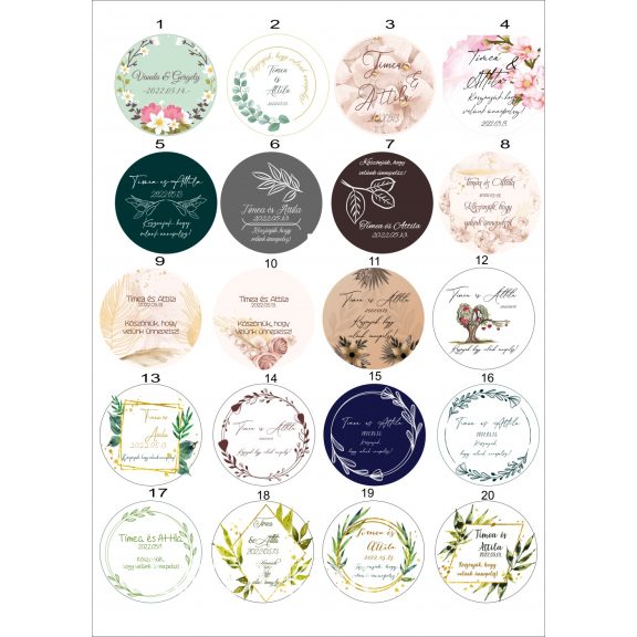 Hűtőmágnes köszönetajándék egyedi mintával kör FA alapú