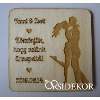 Köszönetajándék fából - poháralátét