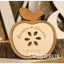 Köszönetajándék fából - poháralátét alma