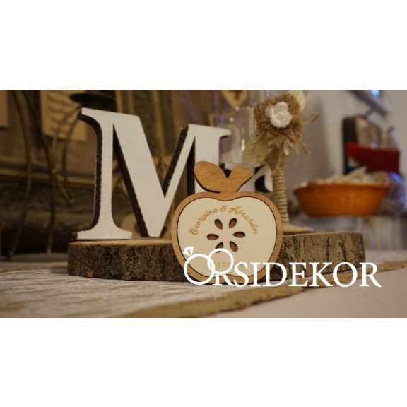 Köszönetajándék fából - poháralátét alma