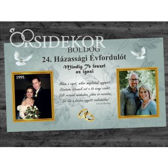 AKKOR ÉS MOST SZÜRKE Házassági évforduló tábla
