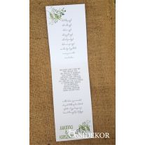 Egylapos zöld virágos esküvői meghívó