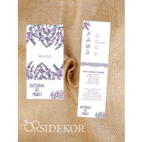 Levendula virágos esküvői meghívó