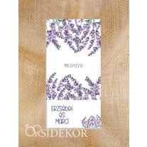 Levendula virágos esküvői meghívó