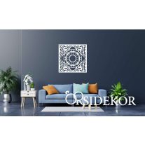 Négyzet mandala falikép fából