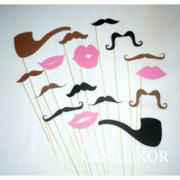 Vicces fotósarok kellékek papírból - 15 db vegyes