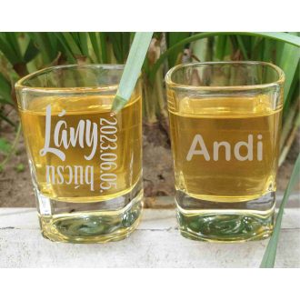 Lánybúcsú feles pohár gravírozva