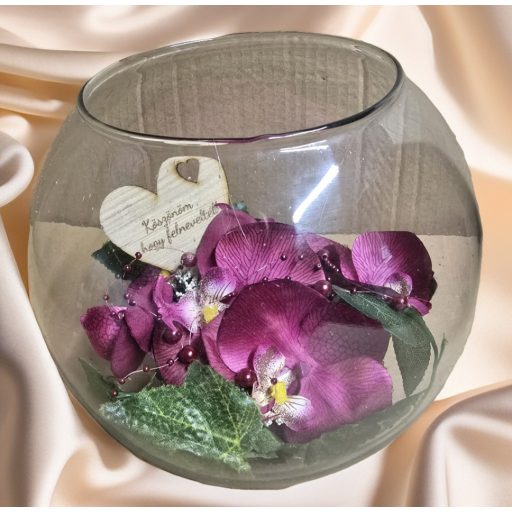 Szülőköszöntő virágbox elegáns orchideás