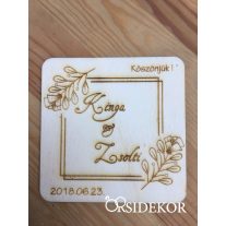 Köszönetajándék fából - poháralátét