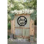 Esküvői hátfal dekoráció névvel kör alakú