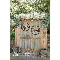 Esküvői hátfal dekoráció névvel kör alakú (2 db)