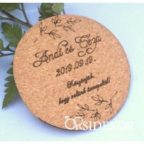 Köszönetajándék parafa - poháralátét