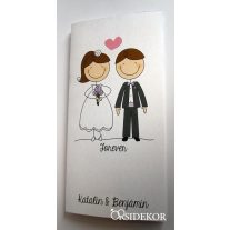 Esküvői meghívó átöltözős figurákkal
