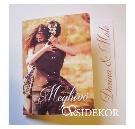 Fényképes esküvői meghívó, kinyitható