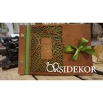 Fa vendégkönyv modern levél mintával