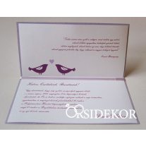 Madaras, áttört mintás esküvői meghívó