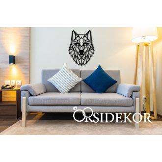 Geometrikus farkaskutya falikép fából