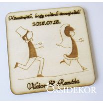 Köszönetajándék fából - poháralátét