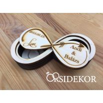 Egyedi végtelen fa gyűrűtartó doboz