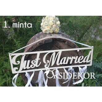 Just Married tábla fából