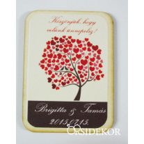 Köszönetajándék esküvői hűtőmágnes fás