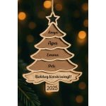 Megszemélyesített karácsonyfadísz fenyő nevekkel