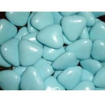 Szívalakú cukrozott csokoládédrazsé, kék