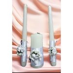 Gyertyaszett polgári szertartásra, virágokkal