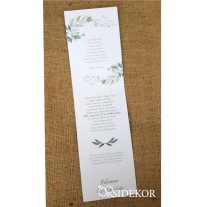   Egylapos zöldleveles vízfesték mintás esküvői meghívó