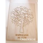 KREATÍV VENDÉGKÖNYV TÁBLA fa szívekkel KREATÍV VENDÉGKÖNYV TÁBLA fa szívekkel