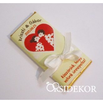 Köszönetajándék csoki masnival átkötve