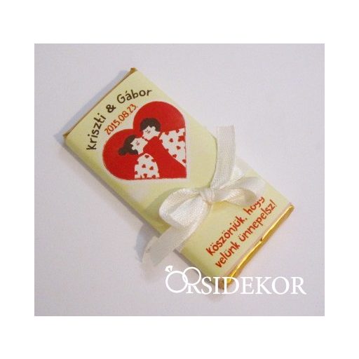 Köszönetajándék csoki masnival átkötve