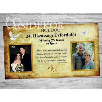 AKKOR ÉS MOST Házassági évforduló tábla