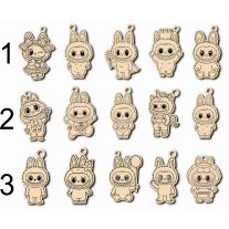 Labubu Figura Natúr Fából