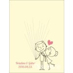 Figurás esküvői vendégkönyv, ujjlenyomatfa 