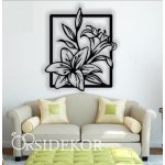 Liliom virág falikép fából