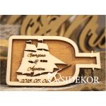 Hajó 3D hűtőmágnes fából