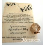 Pausz esküvői meghívó faerezetes mintával