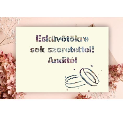Nászajándék pénzátadó képkeret esküvőre gyűrűs
