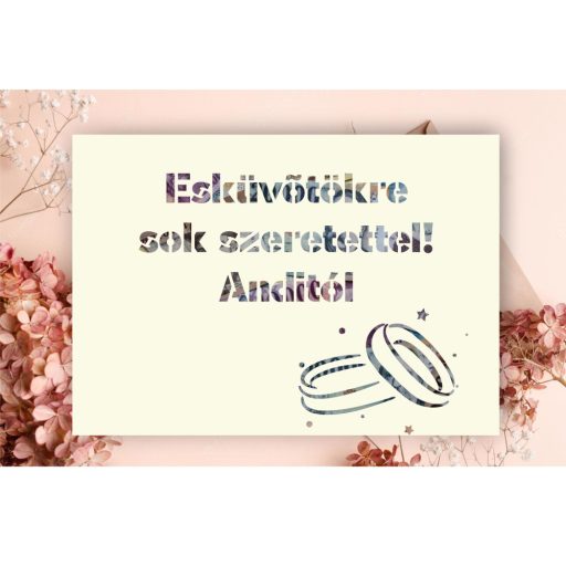 Nászajándék pénzátadó képkeret esküvőre gyűrűs