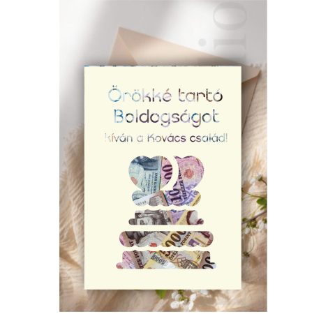 Nászajándék pénzátadó képkeret esküvőre