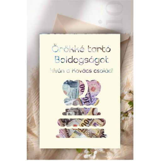 Nászajándék pénzátadó képkeret esküvőre