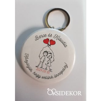   Fém sörnyitó és kulcstartó köszönetajándék egyedi mintával