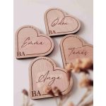 Szíves  köszönetajándék fa hűtőmágnes