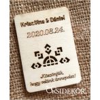 Köszönetajándék esküvői hűtőmágnes fából