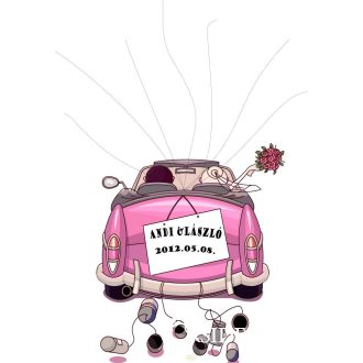   Esküvői vendégkönyv,  autós ujjlenyomatfa - több színben