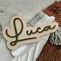   Személyre Szabott Ajtótábla - Elegáns Kézírás, Egyedi Név