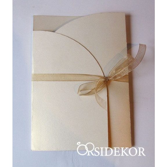 Fényképes esküvői meghívó szalaggal