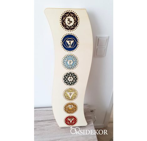 Csakra Mandala íves fali lámpatest fából Csakra Mandala íves fali lámpatest fából